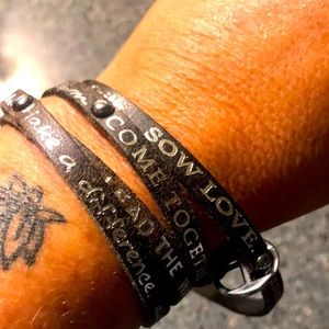 Humanity for All leather wrap bracelet